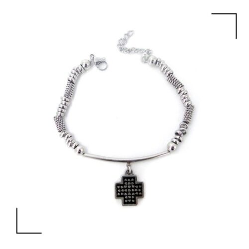 Pulsera AQ con dije Cruz