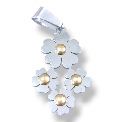 Dije AQ 4 flores con doble