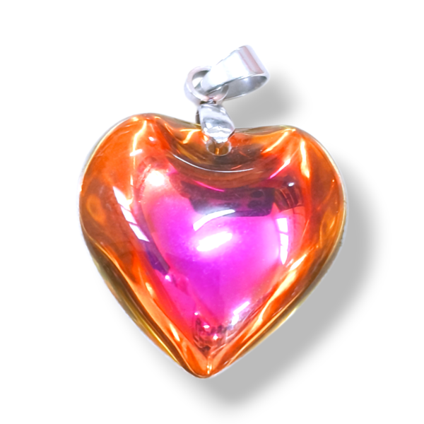 Dije AQ  corazón vidrio