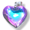 Dije AQ  corazón vidrio