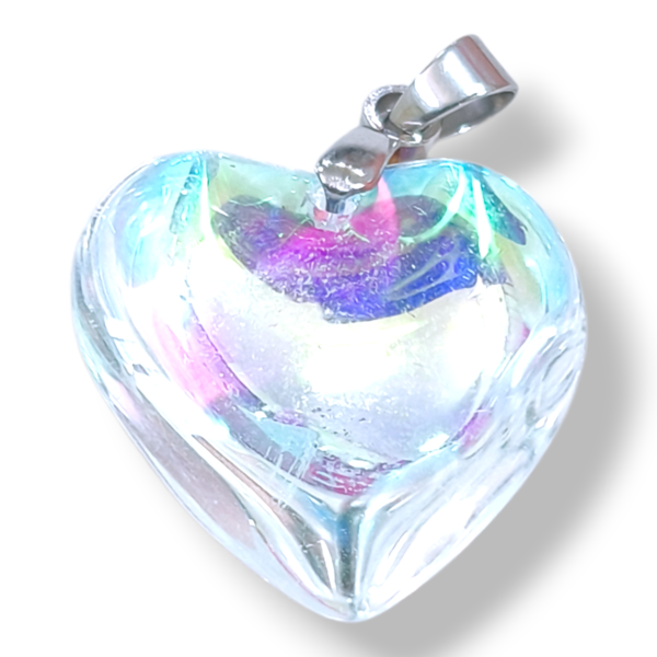 Dije AQ  corazón vidrio