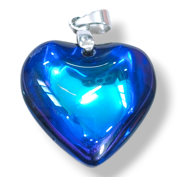 Dije AQ  corazón vidrio