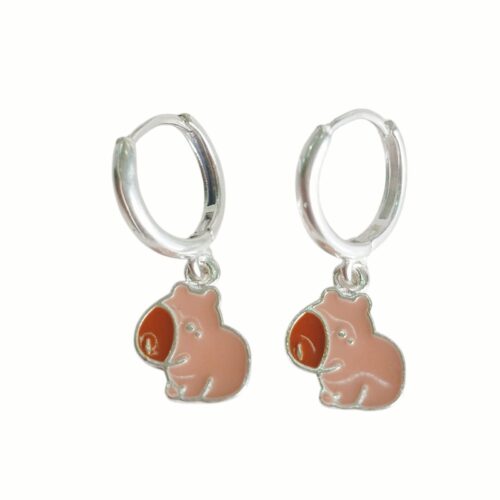 Aro Pl argolla con dije Capibara