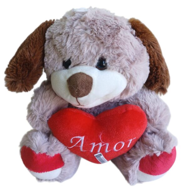PELUCHE Perrito con corazón te amo 32cm