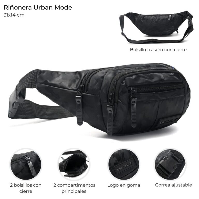 Riñonera Camuflado Gris Urban Mode Wanderlust Tut Tuttishop Diseño De La Tela Lisa