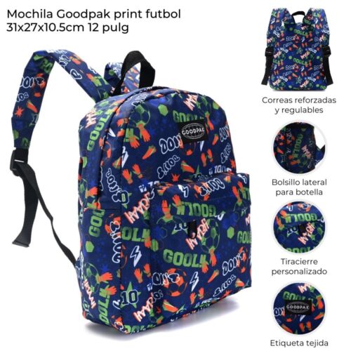 Mochila Chica Estampada GOODPACK 31x27x10.5cm