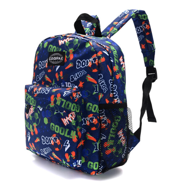 PACK X3U. Mochila Chica Estampada GOODPACK 31x27x10.5cm