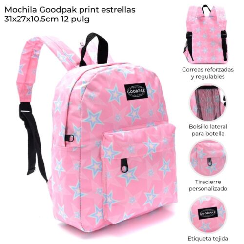 Mochila Chica Estampada GOODPACK 31x27x10.5cm