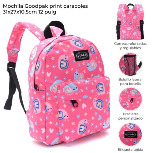 Mochila Chica Estampada GOODPACK 31x27x10.5cm