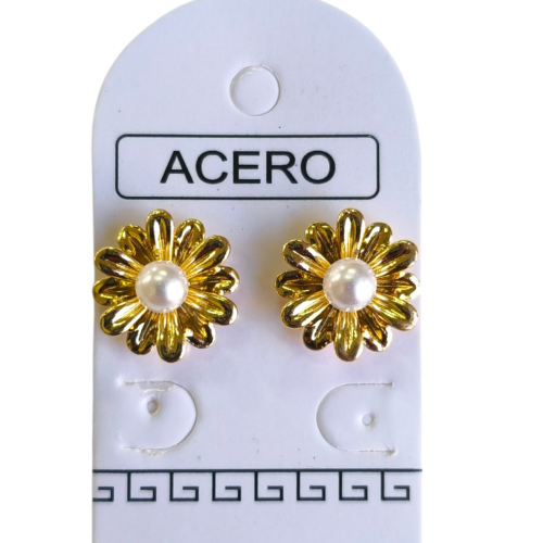 Aro AQD flor con perla.