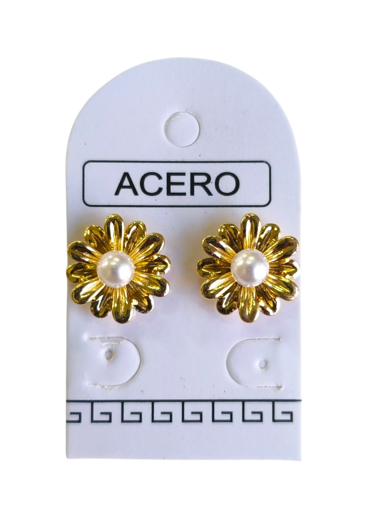 Aro AQD flor con perla.