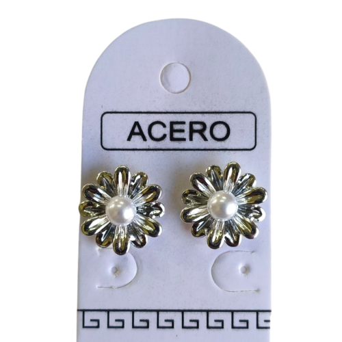 Aro AQ flor con perla.