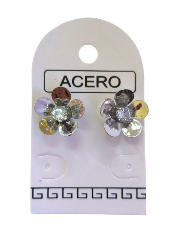 Aro AQ flor con strass ch.