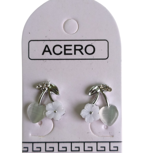 Aro AQ cereza y flor blanca.