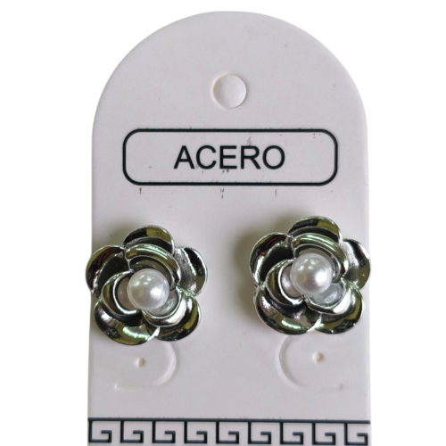 Aro AQ flor con perla. gr