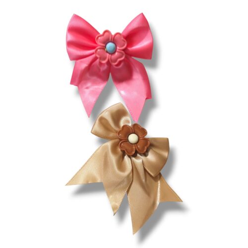 Blister x6 colero con moño con cola y aplique flor