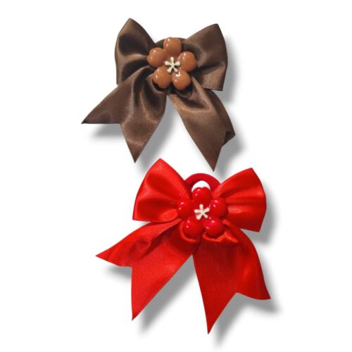 Blister x6 colero con moño con cola y aplique flor