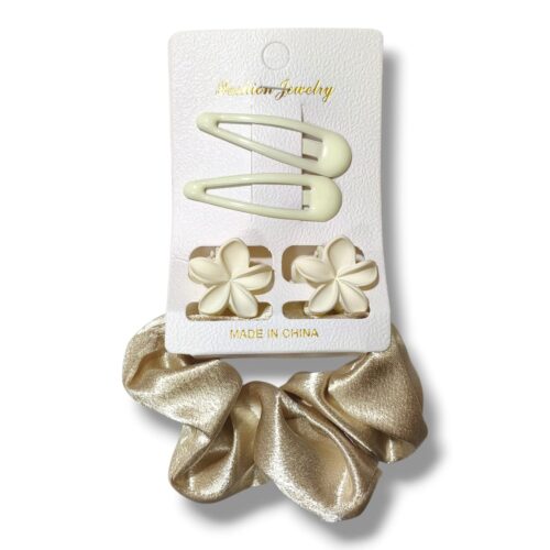 Set de trabitas+broches+scuncy