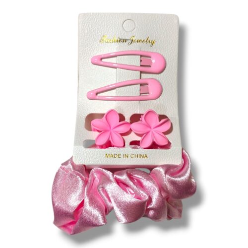 Set de trabitas+broches+scuncy