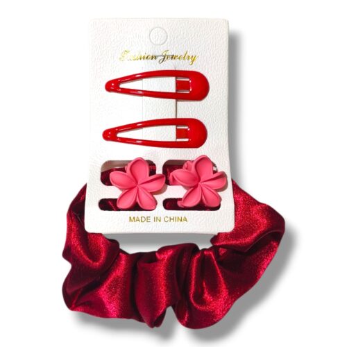 Set de trabitas+broches+scuncy