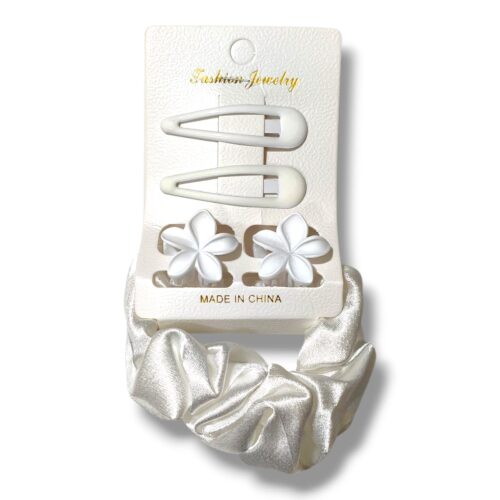 Set de trabitas+broches+scuncy