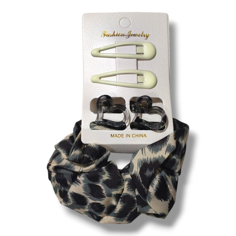 Set de trabitas+broches+scuncy