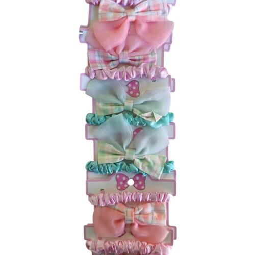 Blister coleros con moño + scuncy x6u