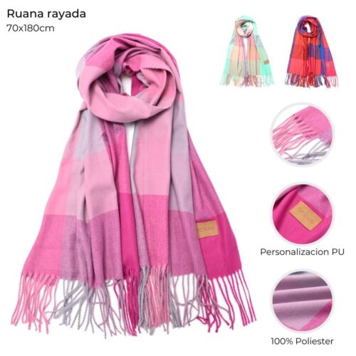 Pashmina rayada 66×177