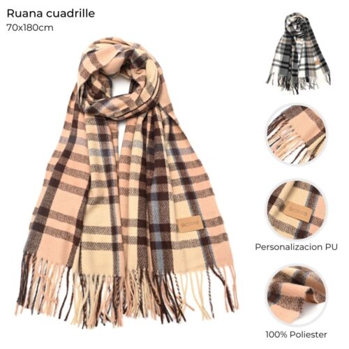 Pashmina rayada 68×180