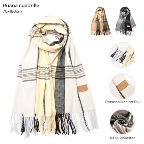 Pashmina cuadrille 68×170