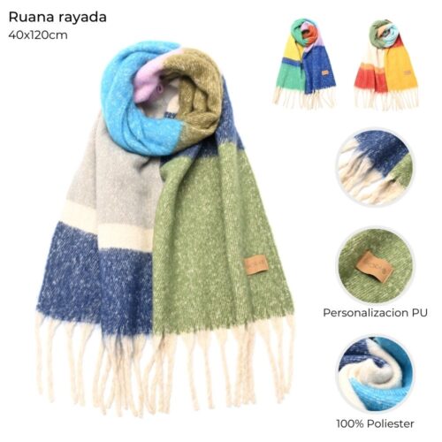 Pashmina cuadrille 40×192