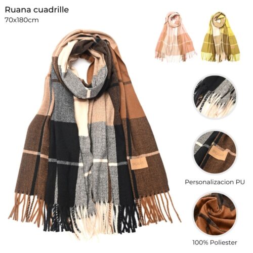 Pashmina cuadrille 70×180