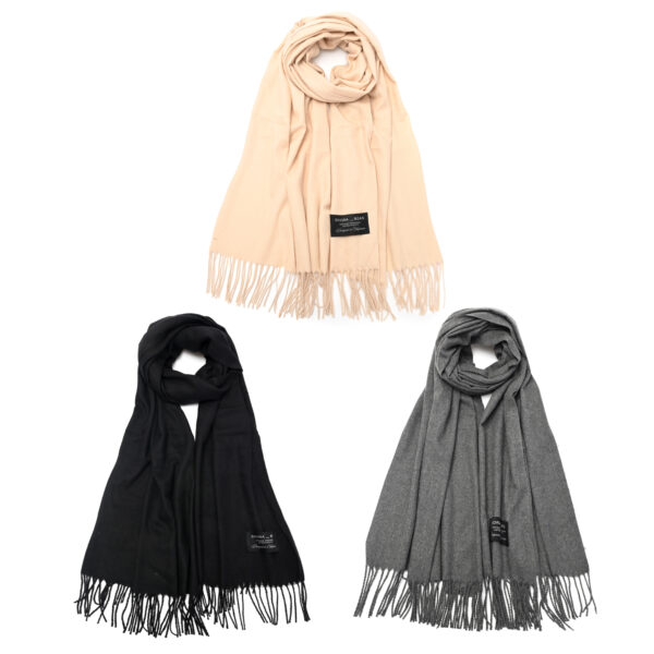 Pashmina lisas con fleco 70x180