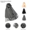 Pashmina lisas con fleco 70x180