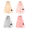 Pashmina lisas con fleco 70x180