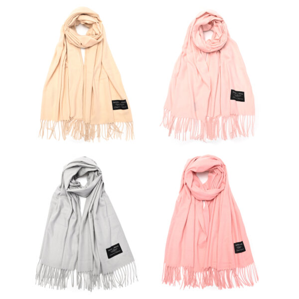 Pashmina lisas con fleco 70x180