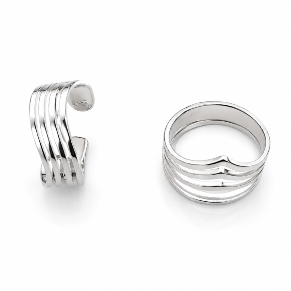 Anillo laminado plata 1000