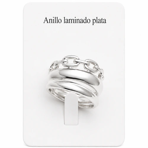 Anillo laminado plata 1000