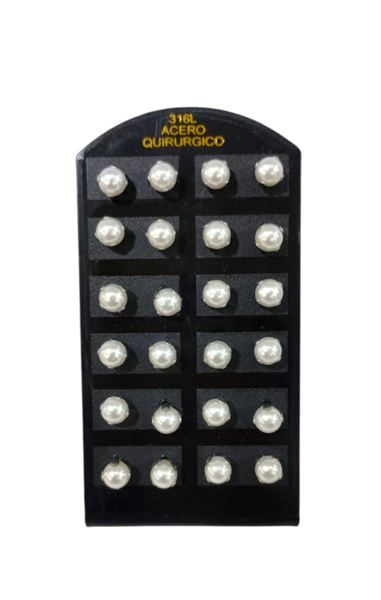 Aro AQ perla engarzada 6mm blister x12p.