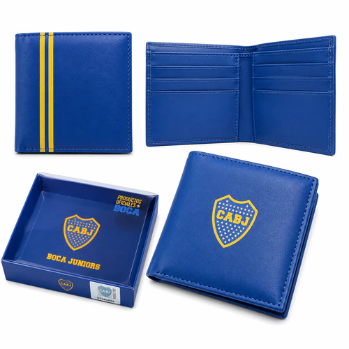 Billetera cuero Boca en caja