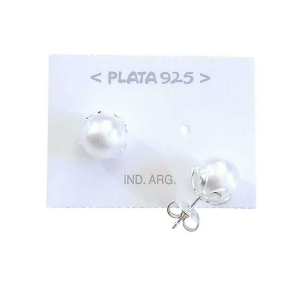 Aro Plata 925 Perla Engarzada Blister x3u.