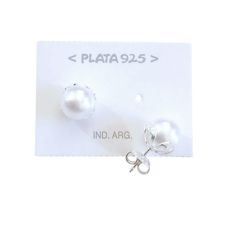 Aro Plata 925 Perla Engarzada Blister x3u.