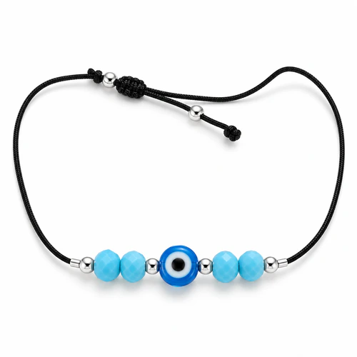 Pulsera plata 900 ojo turco-hilo