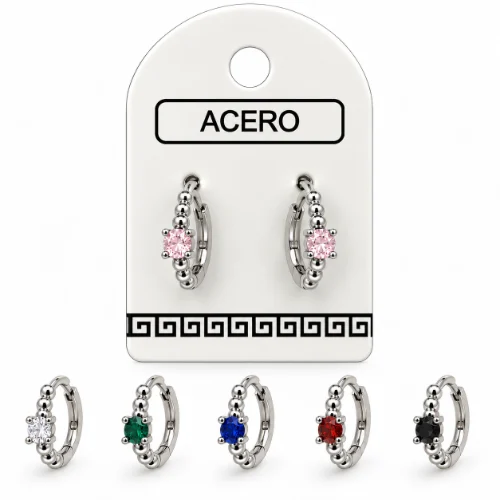 Aro AQ argollita bolitas con cubic cuadrado