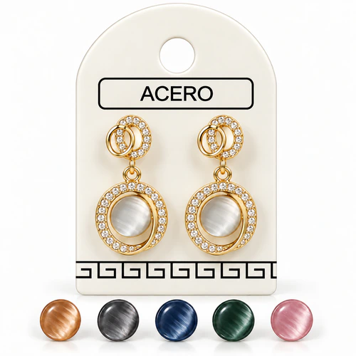 Aro AQD colgante con piedra y strass