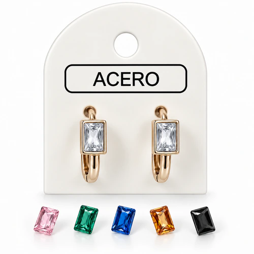 Aro AQD argollita con cubic rectan. enmarcado