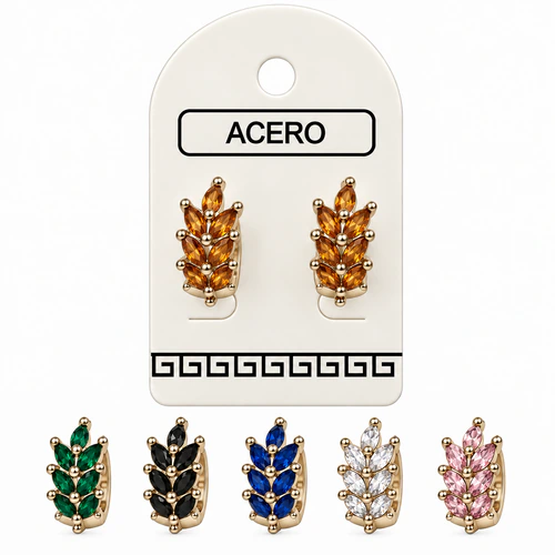Aro AQD argolla hoja con strass