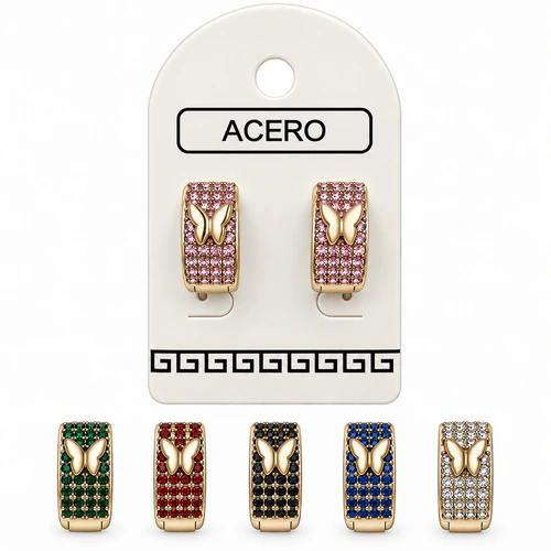 Aro AQD argolla con strass y mariposa