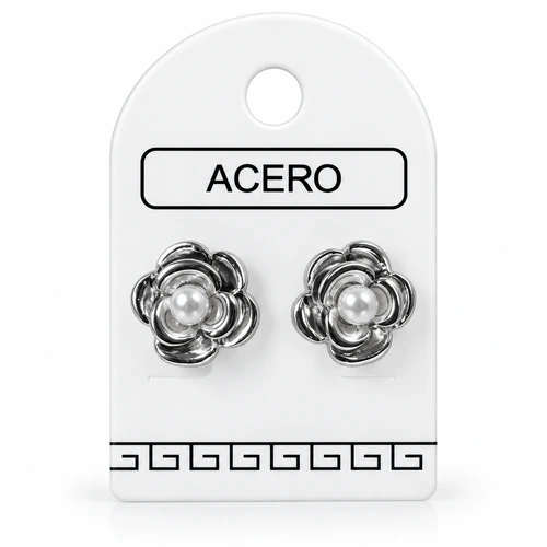 Aro AQ flor con perla. ch