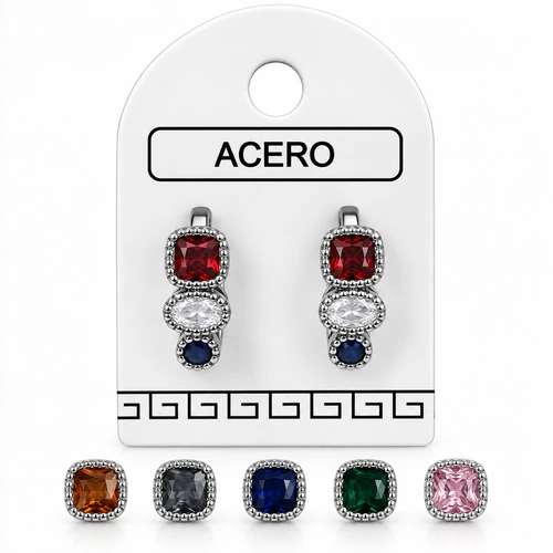 Aro AQ argollita con piedras en tamaño degrade